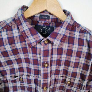 Even Tide Men’s Medium Regular Long Sleeve Button-Down Plaid Shirt NWOT